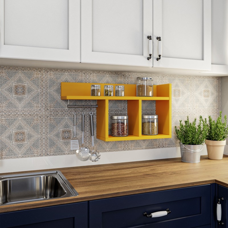 7047_0-800x800 Ράφι τοίχου Pare κίτρινη μελαμίνη 72x18x37cm ed7047 - Image 1