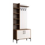 Έπιπλο εισόδου Viyana καρυδί άσπρο μελαμίνη μεταλλικά πόδια 90x35x200εκ ed704 - Image 3