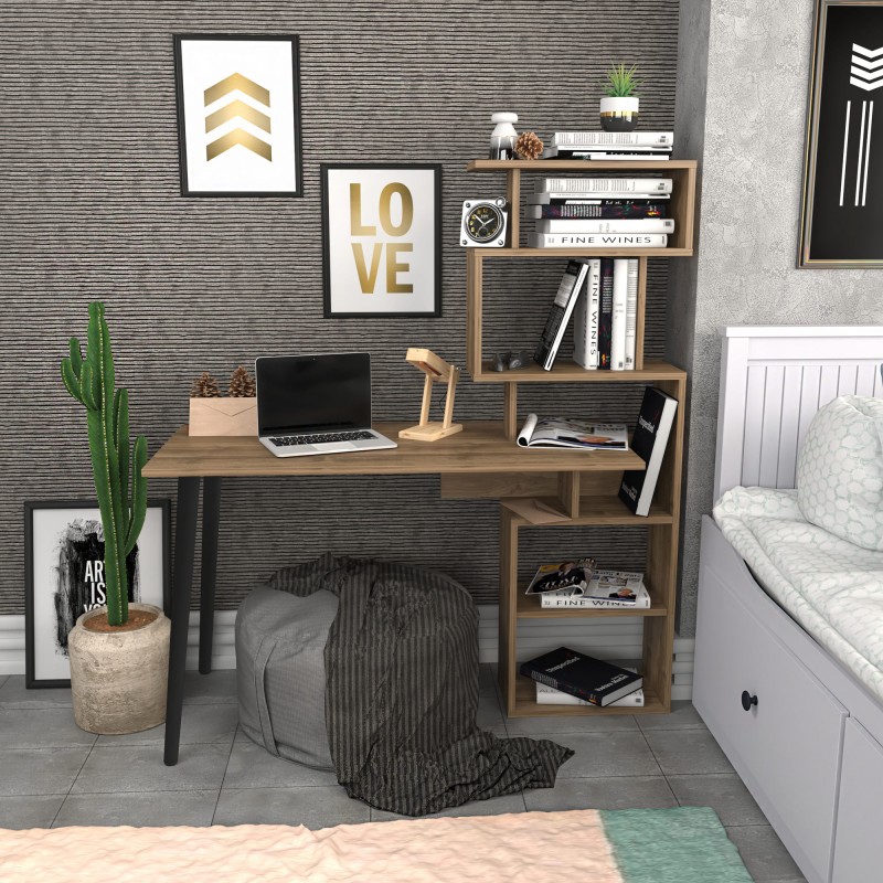 7056_0-800x800 Γραφείο Molto καρυδί χρώμα μελαμίνη 133x55x146 4cm ed7056 - Image 1