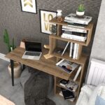 Γραφείο Molto καρυδί χρώμα μελαμίνη 133x55x146 4cm ed7056 - Image 4