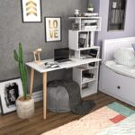 Γραφείο Molto λευκό χρώμα μελαμίνη 133x66x146 4cm ed7057 - Image 5