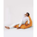 Πουφ Pyramid Big Bed πορτοκαλί αδιάβροχο ύφασμα 145x35cm ed7063 - Image 4