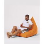 Πουφ Pyramid Big Bed πορτοκαλί αδιάβροχο ύφασμα 145x35cm ed7063 - Image 3