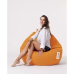 Πουφ Premium XXL πορτοκαλί αδιάβροχο ύφασμα 115x39cm ed7069 - Image 3