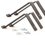 Ραφιέρα Lam καρυδί μαύρο ξύλο μεταλλική βάση 60x14x16εκ ed706 - Image 2