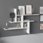 Ράφι τοίχου Germen άσπρη μελαμίνη 118x20x82cm ed7100