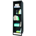 Βιβλιοθήκη Dark μαύρο μελαμίνη 53x35x180εκ ed7109 - Image 5