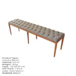 Σκαμπό Vandve γκρι φηγός ξύλο 120x45x50εκ ed7117 - Image 2