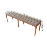 Σκαμπό Vandve γκρι φηγός ξύλο 120x45x50εκ ed7117 - Image 3