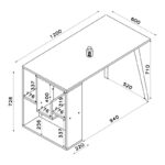 Γραφείο Scopo ανθρακί Oak 120x60x72 8cm ed7132 - Image 2