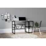 Γραφείο Casta ανθρακί χρώμα μελαμίνη 120x60x74cm ed7133