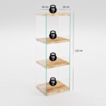 Βοηθητικό τραπεζάκι Niagara 40x35x120cm γυαλί και ξύλο ed7135 - Image 2