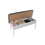 Σκαμπό Vina σκούρο μπλέ άσπρο μελαμίνη βελούδο 110x40x51εκ ed7138 - Image 3