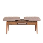 Σκαμπό Vina καρυδί πέτρα μελαμίνη πολυεστέρας 110x40x51εκ ed7139 - Image 4