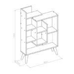 Βιβλιοθήκη New Sally ανθρακί δρυς μελαμίνη 82 2x22x126 2εκ ed7145 - Image 2