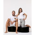 Πουφ Round μαύρο ύφασμα 55x30cm ed7156 - Image 3