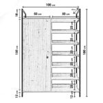 Ντουλάπα Vento 100x40x180cm μελαμίνη μέταλλο ed715 - Image 2