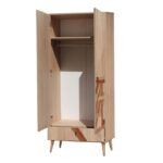 Ντουλάπα City Flow 80x45x190cm μελαμίνη ξύλινα πόδια ed7161 - Image 3