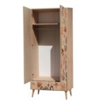 Ντουλάπα City Leaf 80x45x190cm μελαμίνη ξύλινα πόδια ed7162 - Image 4