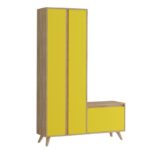 Έπιπλο εισόδου Uta δρυς κίτρινο μελαμίνη ξύλινα πόδια 120x35x182εκ ed7170 - Image 4