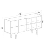 Μπουφέ Alphabeto λευκό μελαμίνης 150Χ40Χ75 ed7172 - Image 2