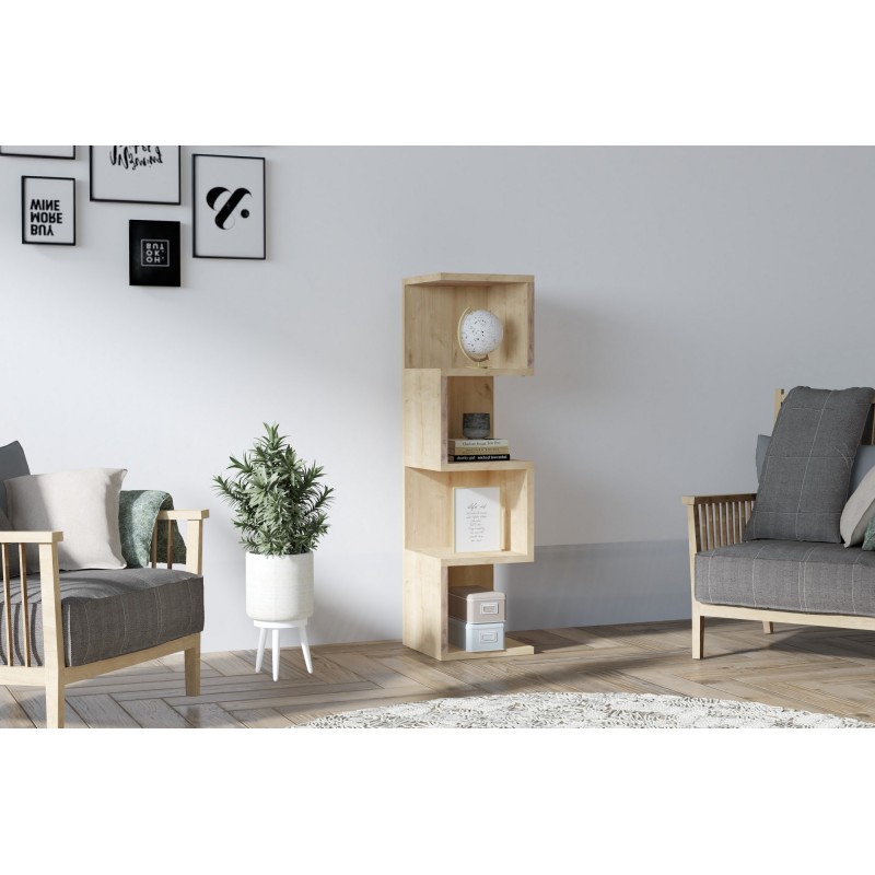 7177_0-800x800 Βιβλιοθήκη Alin Sapphire δρυς μελαμίνη 25x27x95εκ ed7177 - Image 1