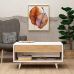 Τραπέζι σαλονιού Silla δρυς μελαμίνη πλαστικά πόδια 80x80x40εκ ed7180 - Image 5