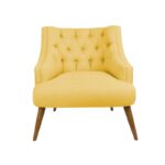 Πολυθρόνα Lamont ξύλο ύφασμα Yellow 73x85x80cm d7182 - Image 3