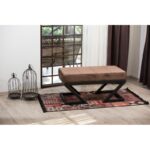 Σκαμπώ Benve 92x44x46cm μέταλλο ύφασμα καφέ ed7192