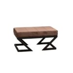 Σκαμπώ Benve 92x44x46cm μέταλλο ύφασμα καφέ ed7192 - Image 2