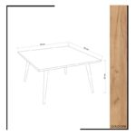 Τραπέζι σαλονιού Leyman δρυς μελαμίνη ξύλινα πόδια 80x80x42εκ ed7197 - Image 2