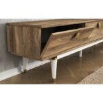 Έπιπλο TV Vince χρώματος λευκό καρυδί 180x29 5x43 1cm ed7200 - Image 5