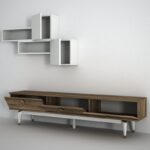 Έπιπλο TV Vince χρώματος λευκό καρυδί 180x29 5x43 1cm ed7200 - Image 3