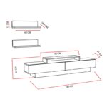 Έπιπλο τηλεόρασης Lusi λευκό oak 180x31x40cm ed7203 - Image 2
