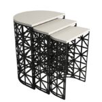 Τραπεζάκια σαλονιού set Ferfor κρεμ χρώμα 46x33x62cm ed7216 - Image 3