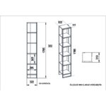 Βιβλιοθήκη Polka μαύρη μελαμίνη 32 2x31 3x178 5cm ed721 - Image 2