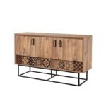 Μπουφές Quattro atlantic pine μαύρο καφέ χρώμα μελαμίνη 140x80x40cm ed7220 - Image 5