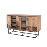 Μπουφές Quattro atlantic pine μαύρο καφέ χρώμα μελαμίνη 140x80x40cm ed7220 - Image 4