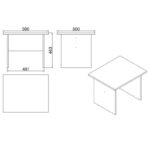 Τραπεζάκι γραφείου Stretto oak μαύρη μελαμίνη 60x50x46 3cm ed7221 - Image 2