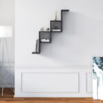 Ράφι τοίχου Carotti μαύρη μελαμίνη 80x22x95cm ed7231