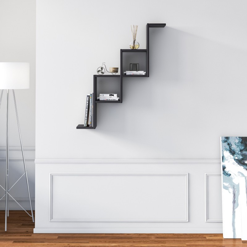 7231_0-800x800 Ράφι τοίχου Carotti μαύρη μελαμίνη 80x22x95cm ed7231 - Image 1