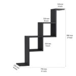Ράφι τοίχου Carotti μαύρη μελαμίνη 80x22x95cm ed7231 - Image 3