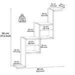 Ράφι τοίχου Carotti μαύρη μελαμίνη 80x22x95cm ed7231 - Image 2