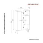 Βιβλιοθήκη Trenta γκρι μελαμίνη 90x31 3x143 6εκ ed7251 - Image 2