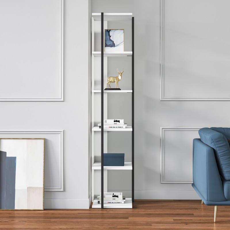 7254_0-800x800 Βιβλιοθήκη Furba άσπρο μελαμίνη 35x35x170εκ ed7254 - Image 1