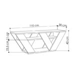 Έπιπλο τηλεόρασης Farfalla ανθρακί 110x30x40cm ed725 - Image 2