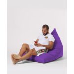 Πουφ Pyramid Big Bed μωβ αδιάβροχο ύφασμα 145x35cm ed7260 - Image 3