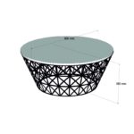 Τραπέζι σαλονιού Ferfor κρεμ μελαμίνη μεταλλικά πόδια 90x38x90εκ ed7262 - Image 2