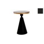 Βοηθητικό μεταλλικό τραπεζάκι Corti χρυσό μαύρο χρώμα 42x55cm ed7285 - Image 4