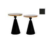 Σετ μεταλλικά τραπεζάκια Corti χρυσό μαύρο χρώμα 42x55cm ed7286 - Image 4